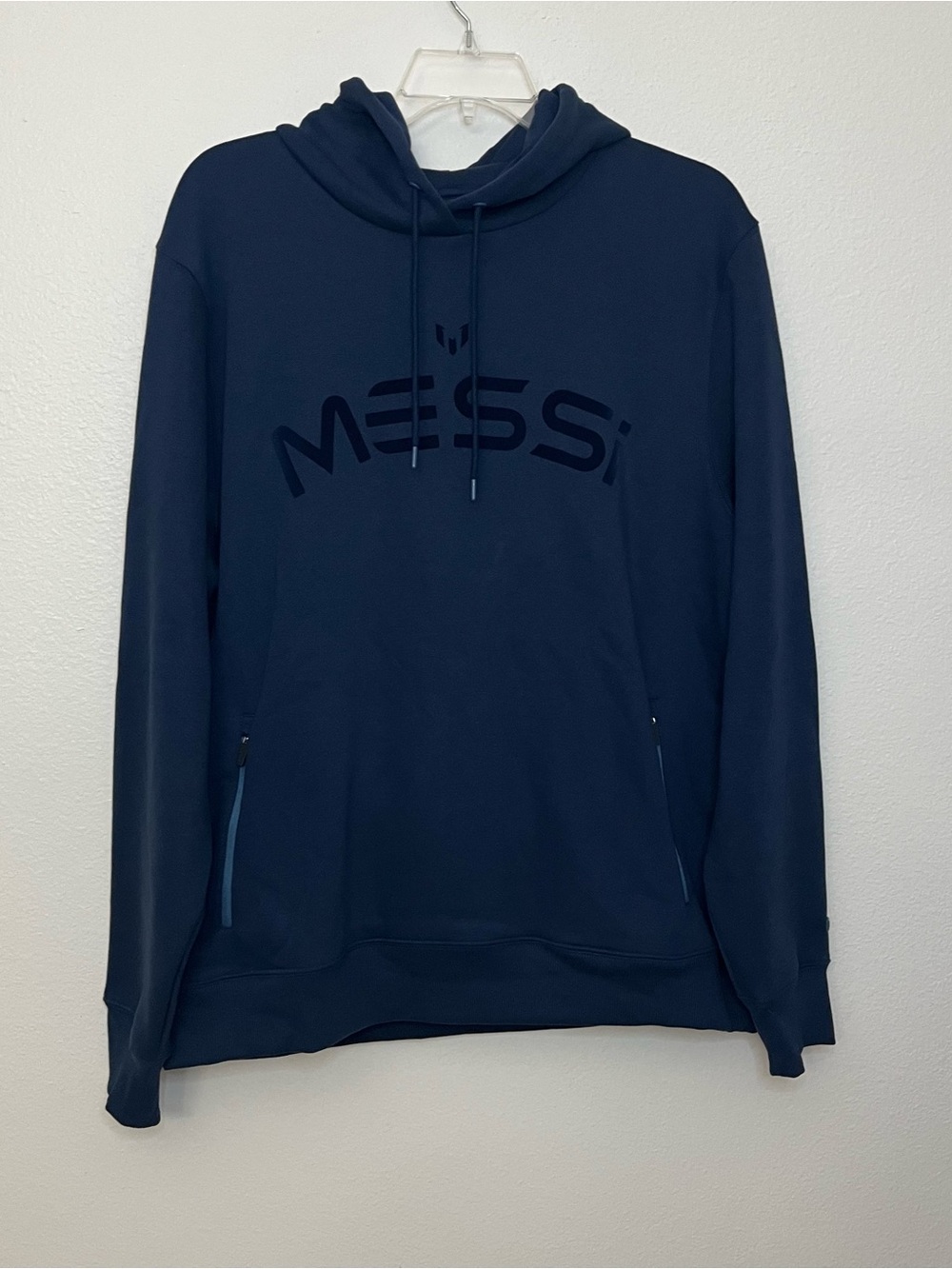Messi Collection Men’s Long Sleeve Fleece Active Hoodie Dress Blue/Azul oscuro